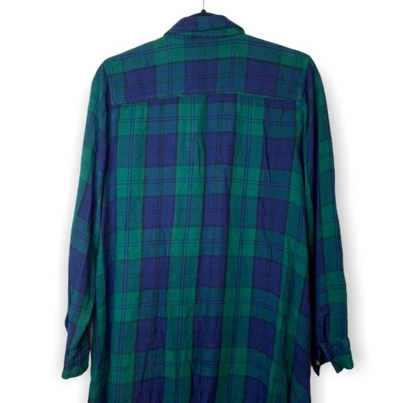 Old Navy Blue & Green Flannel Dress L - Picture 5 of 12